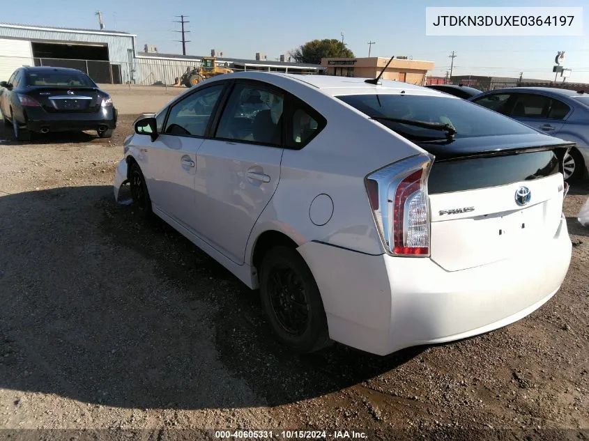 JTDKN3DUXE0364197 2014 Toyota Prius