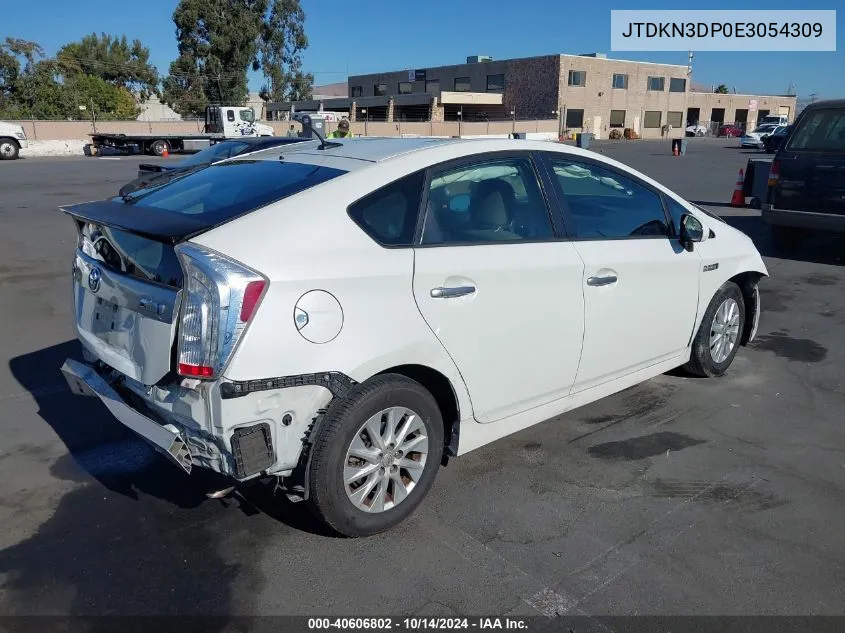 2014 Toyota Prius Plug-In VIN: JTDKN3DP0E3054309 Lot: 40606802