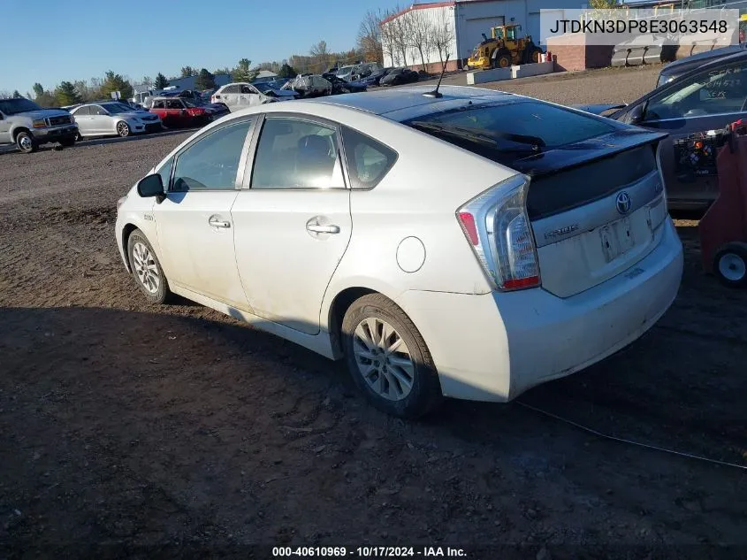 2014 Toyota Prius Plug-In Advanced VIN: JTDKN3DP8E3063548 Lot: 40610969