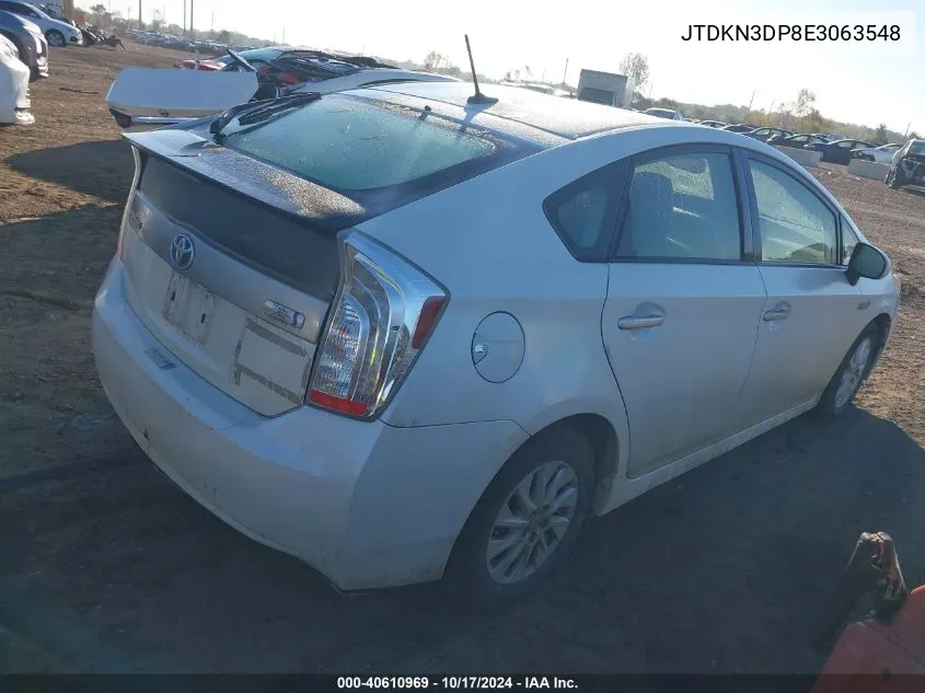 2014 Toyota Prius Plug-In Advanced VIN: JTDKN3DP8E3063548 Lot: 40610969