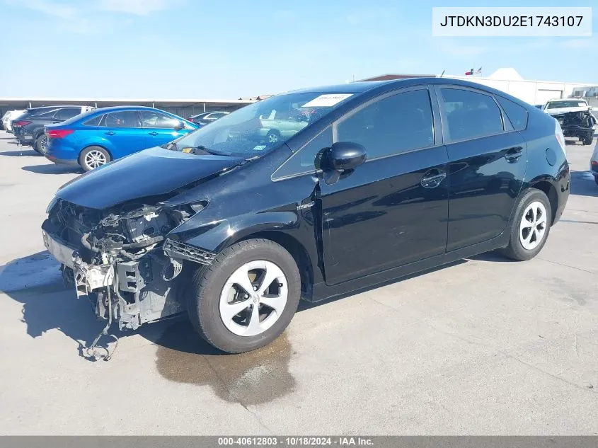 2014 Toyota Prius Two VIN: JTDKN3DU2E1743107 Lot: 40612803