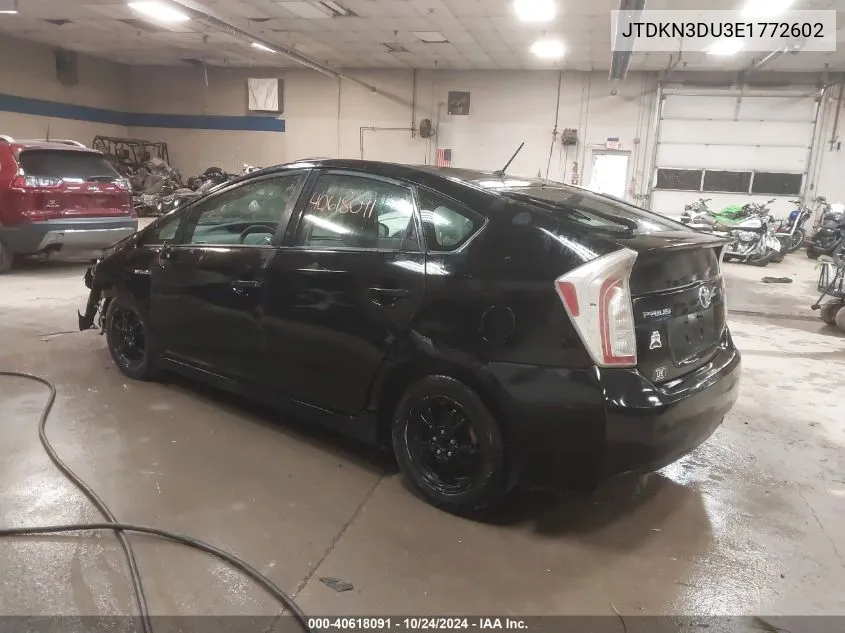 2014 Toyota Prius Two VIN: JTDKN3DU3E1772602 Lot: 40618091