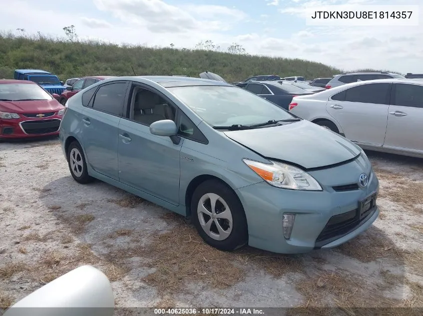 2014 Toyota Prius VIN: JTDKN3DU8E1814357 Lot: 40625036