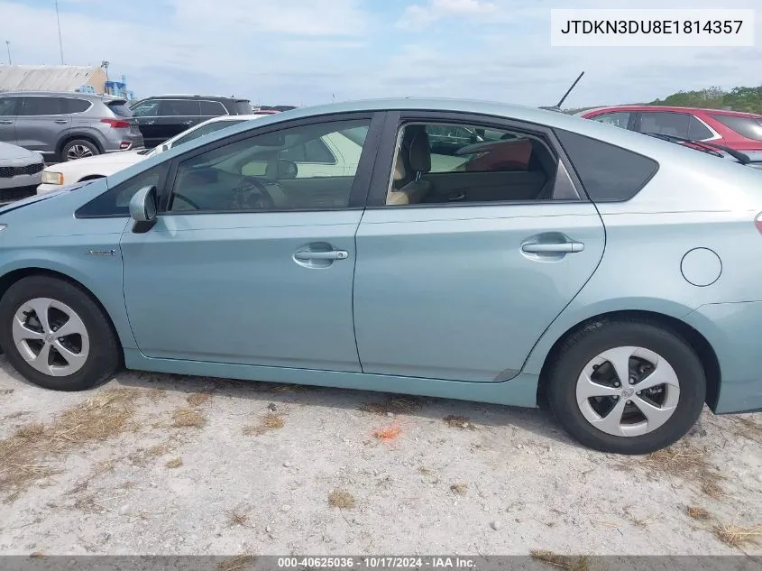 2014 Toyota Prius VIN: JTDKN3DU8E1814357 Lot: 40625036