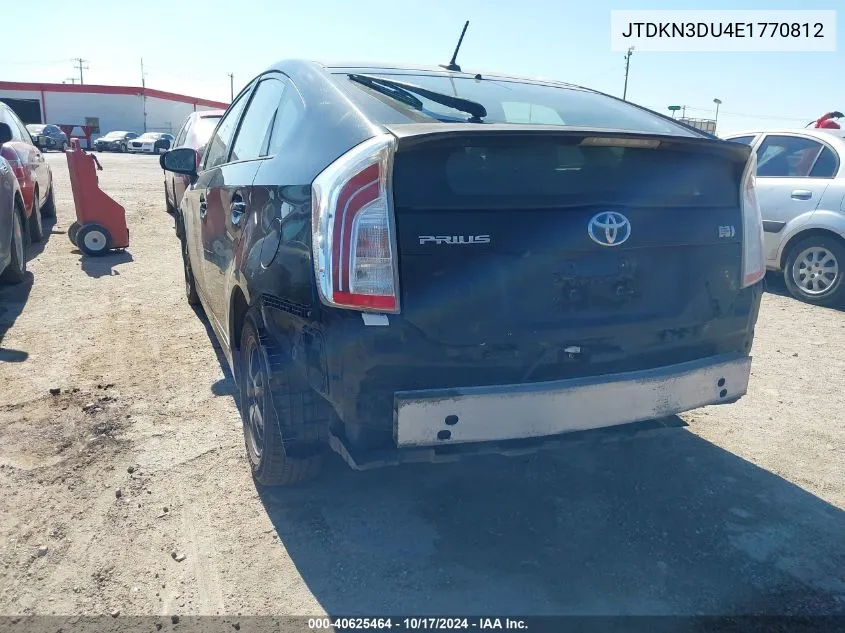 2014 Toyota Prius VIN: JTDKN3DU4E1770812 Lot: 40625464