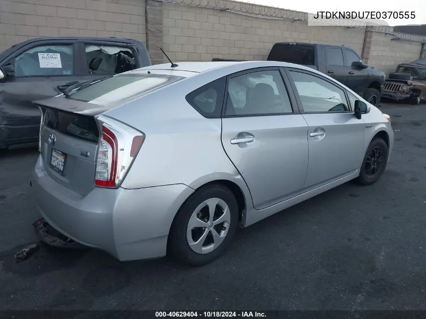 2014 Toyota Prius Two VIN: JTDKN3DU7E0370555 Lot: 40629404