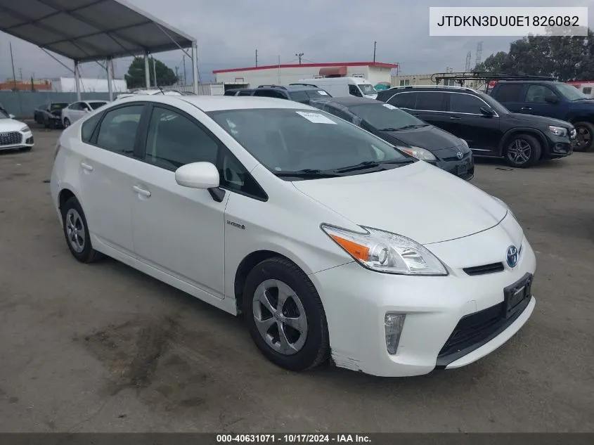 2014 Toyota Prius Two VIN: JTDKN3DU0E1826082 Lot: 40631071