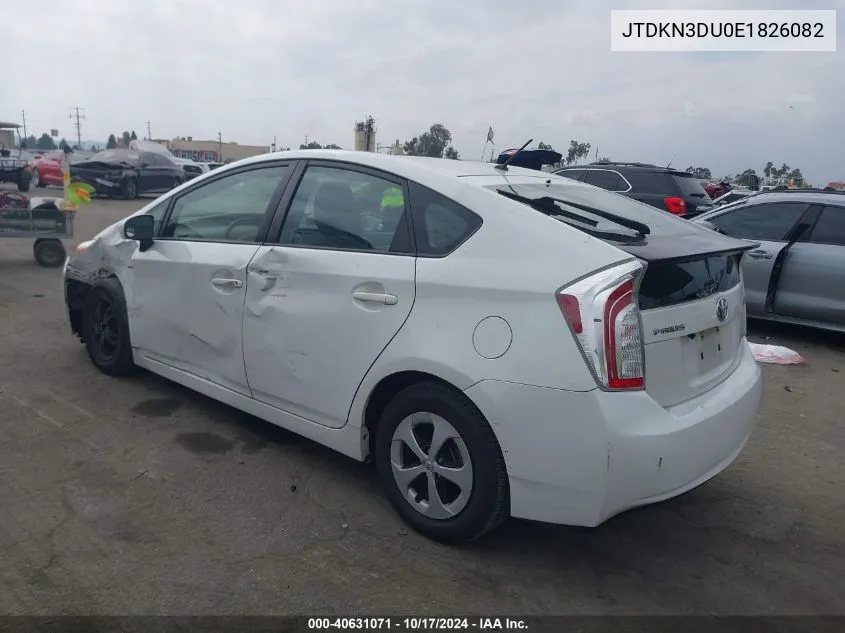 2014 Toyota Prius Two VIN: JTDKN3DU0E1826082 Lot: 40631071