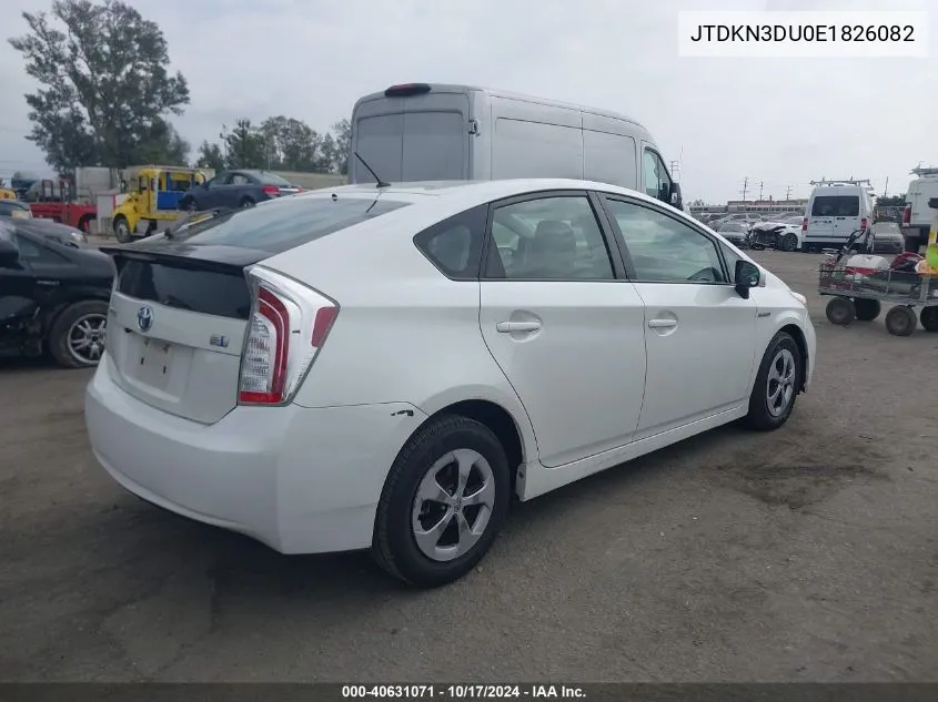 2014 Toyota Prius Two VIN: JTDKN3DU0E1826082 Lot: 40631071