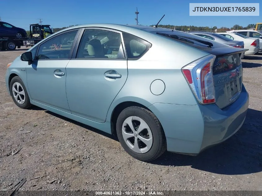 2014 Toyota Prius Two VIN: JTDKN3DUXE1765839 Lot: 40631362