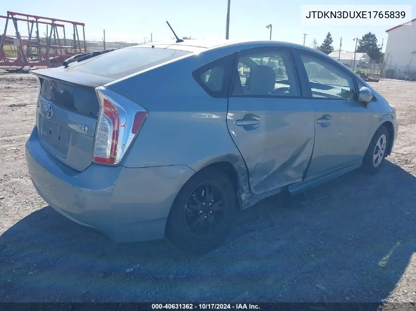 2014 Toyota Prius Two VIN: JTDKN3DUXE1765839 Lot: 40631362