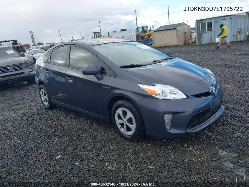 2014 Toyota Prius VIN: JTDKN3DU7E1795722 Lot: 40632146