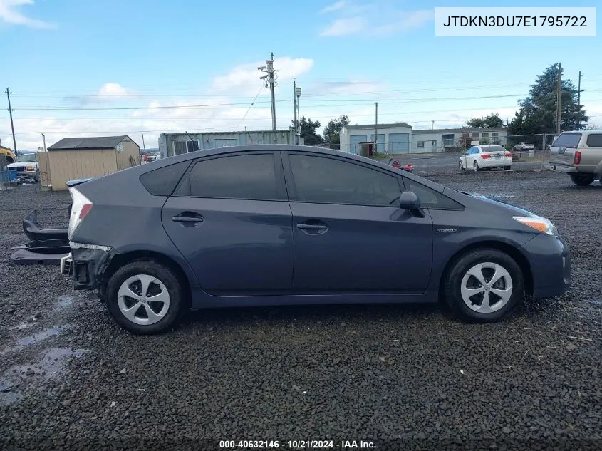 2014 Toyota Prius VIN: JTDKN3DU7E1795722 Lot: 40632146