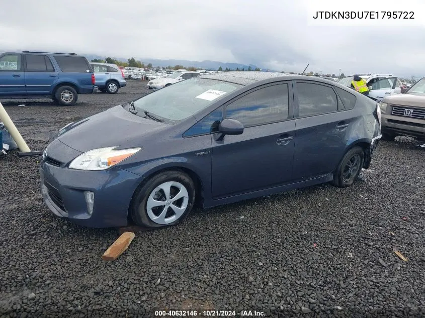 2014 Toyota Prius VIN: JTDKN3DU7E1795722 Lot: 40632146