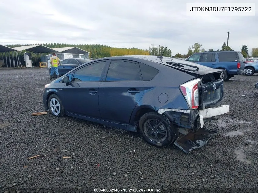 2014 Toyota Prius VIN: JTDKN3DU7E1795722 Lot: 40632146