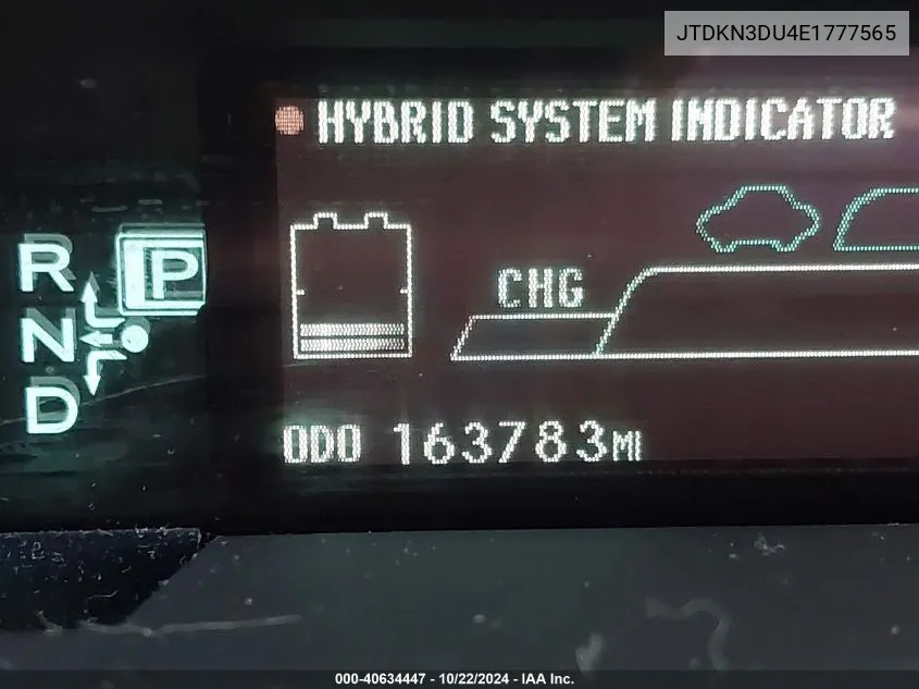 JTDKN3DU4E1777565 2014 Toyota Prius