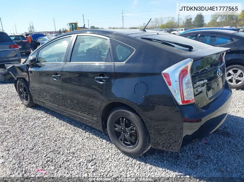 2014 Toyota Prius VIN: JTDKN3DU4E1777565 Lot: 40634447