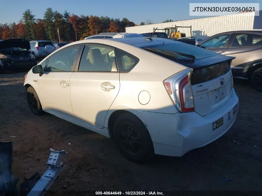 JTDKN3DUXE0360621 2014 Toyota Prius