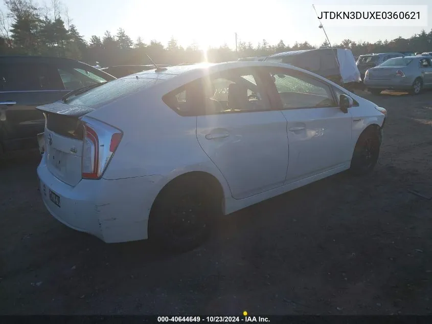 JTDKN3DUXE0360621 2014 Toyota Prius