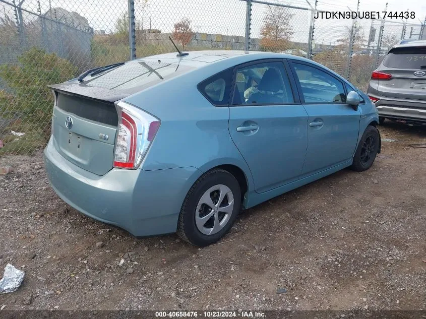 2014 Toyota Prius VIN: JTDKN3DU8E1744438 Lot: 40658476