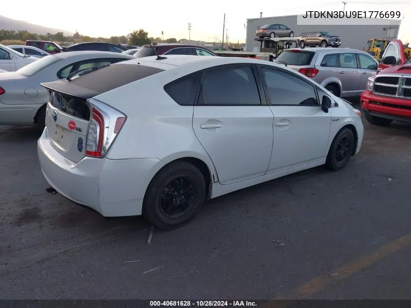 2014 Toyota Prius Four VIN: JTDKN3DU9E1776699 Lot: 40681628