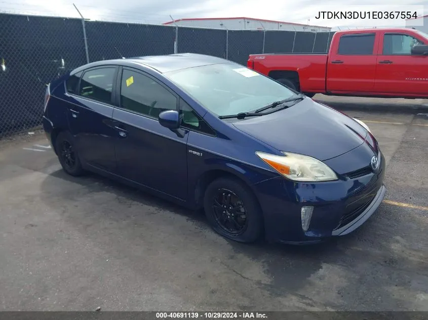 2014 Toyota Prius Two VIN: JTDKN3DU1E0367554 Lot: 40691139