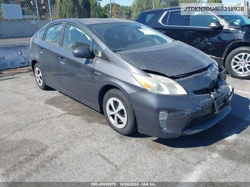 2014 Toyota Prius Two VIN: JTDKN3DU4E0358928 Lot: 40693975