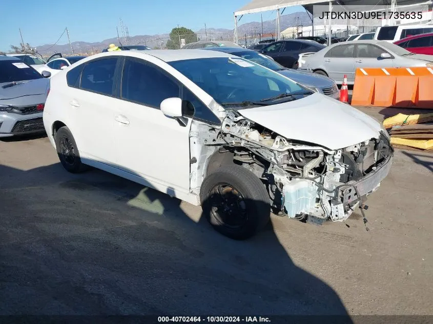 2014 Toyota Prius VIN: JTDKN3DU9E1735635 Lot: 40702464