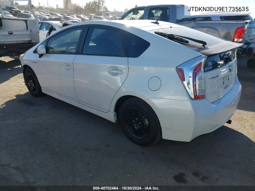 2014 Toyota Prius VIN: JTDKN3DU9E1735635 Lot: 40702464