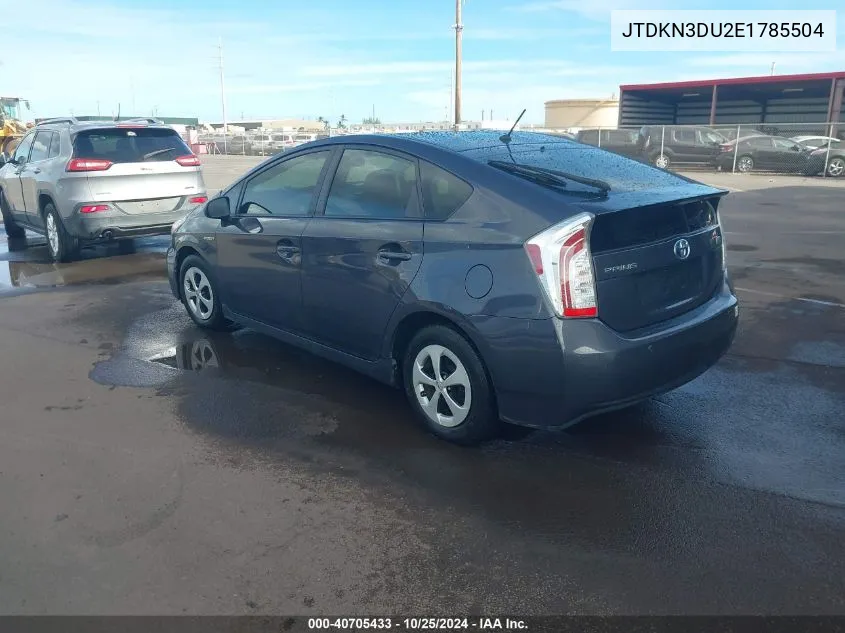 JTDKN3DU2E1785504 2014 Toyota Prius Five/Four/Three/Two