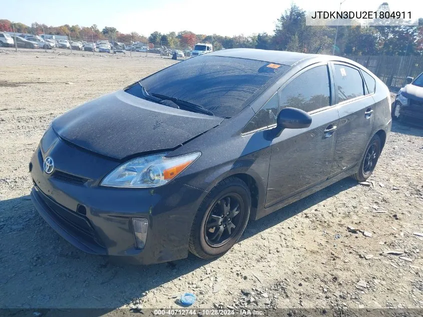 JTDKN3DU2E1804911 2014 Toyota Prius