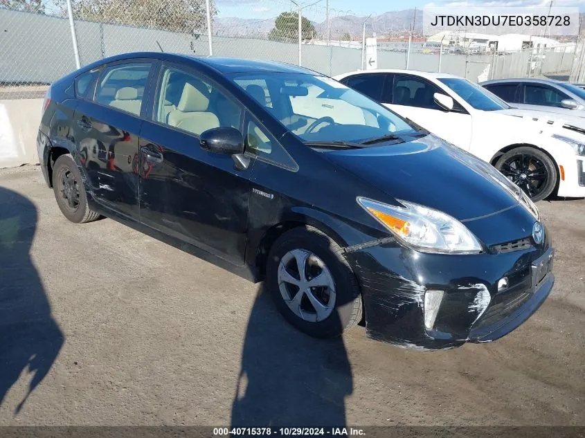 2014 Toyota Prius Two VIN: JTDKN3DU7E0358728 Lot: 40715378