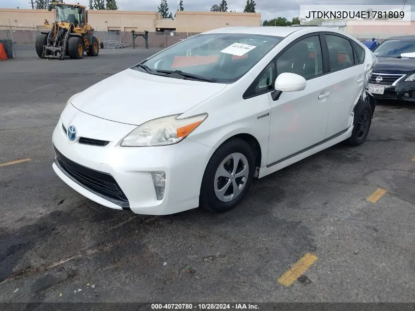 JTDKN3DU4E1781809 2014 Toyota Prius Four