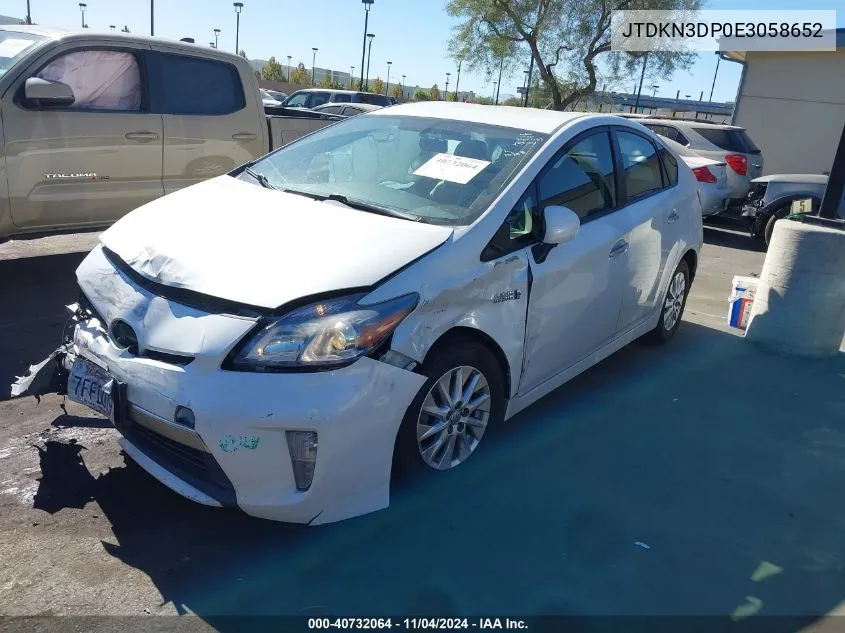 2014 Toyota Prius Plug-In VIN: JTDKN3DP0E3058652 Lot: 40732064