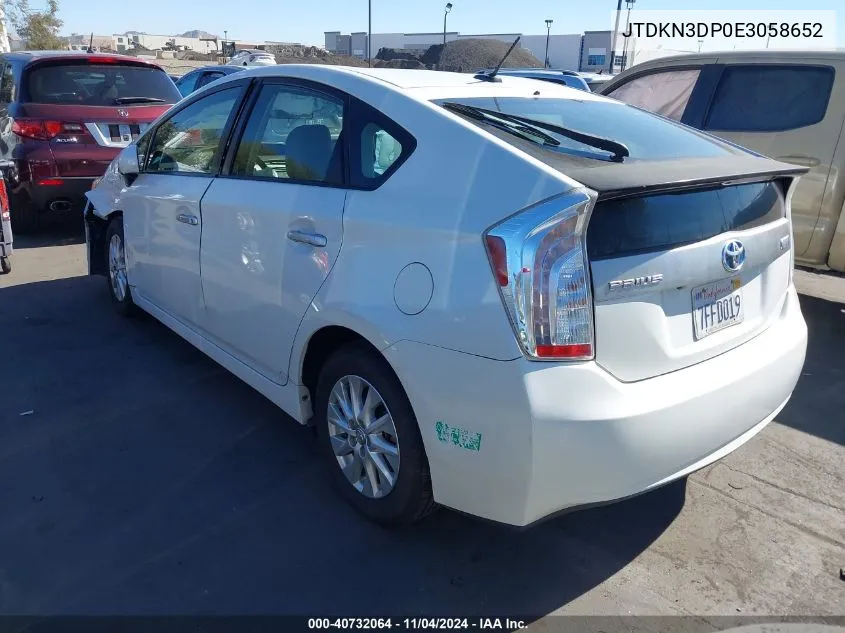 2014 Toyota Prius Plug-In VIN: JTDKN3DP0E3058652 Lot: 40732064