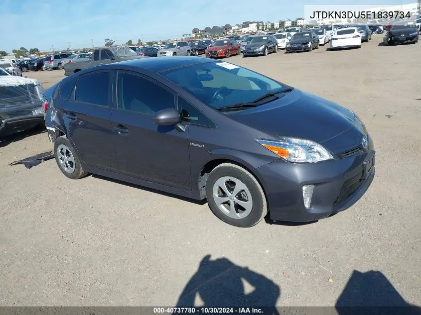 2014 Toyota Prius VIN: JTDKN3DU5E1839734 Lot: 40737780