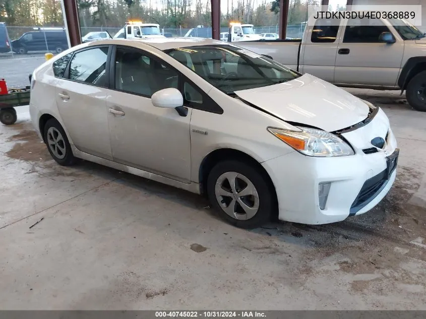 2014 Toyota Prius Four VIN: JTDKN3DU4E0368889 Lot: 40745022