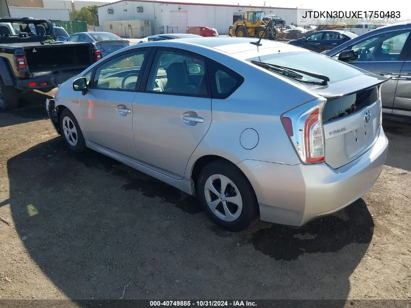 2014 Toyota Prius VIN: JTDKN3DUXE1750483 Lot: 40749885