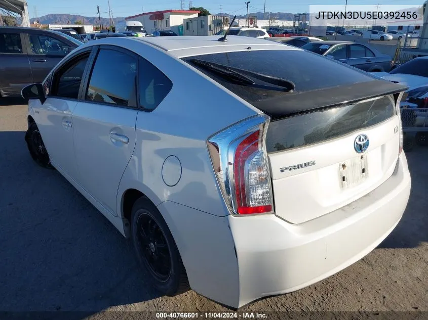 2014 Toyota Prius Two VIN: JTDKN3DU5E0392456 Lot: 40766601