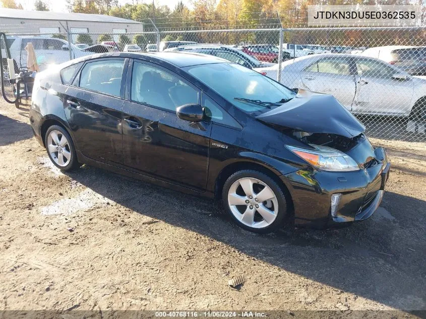 2014 Toyota Prius Five VIN: JTDKN3DU5E0362535 Lot: 40768116