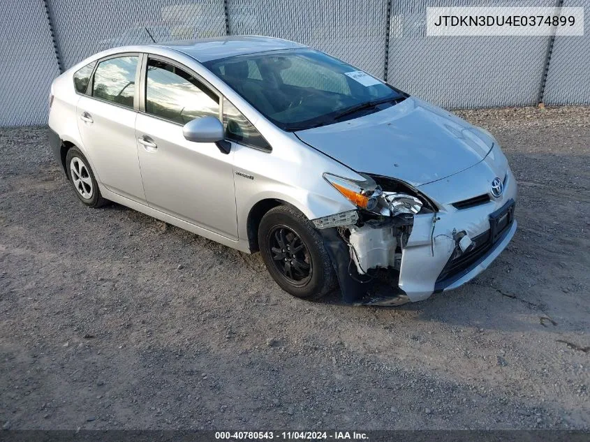 2014 Toyota Prius Two VIN: JTDKN3DU4E0374899 Lot: 40780543