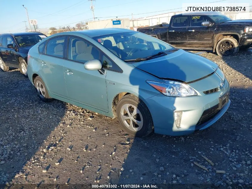 2014 Toyota Prius VIN: JTDKN3DU8E1738574 Lot: 40793302