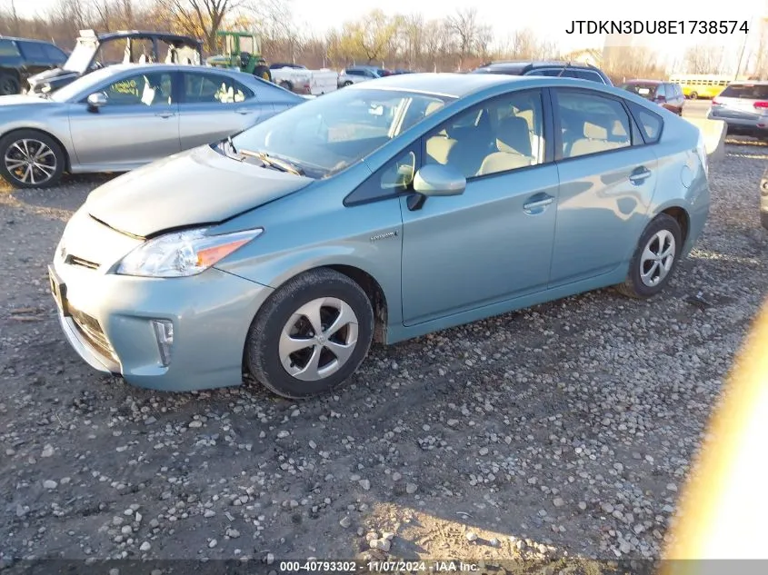 2014 Toyota Prius VIN: JTDKN3DU8E1738574 Lot: 40793302