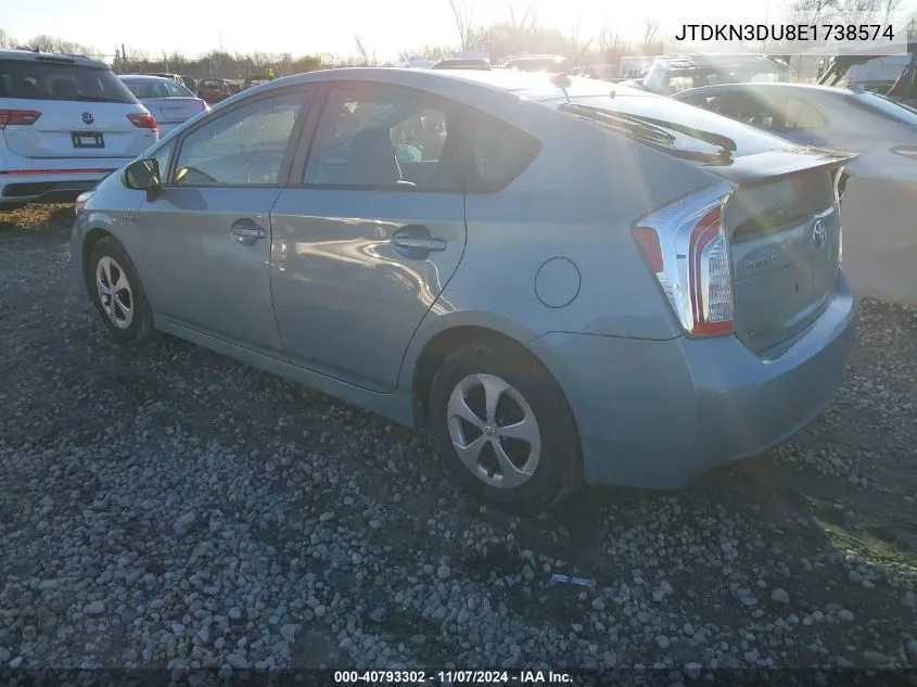 2014 Toyota Prius VIN: JTDKN3DU8E1738574 Lot: 40793302