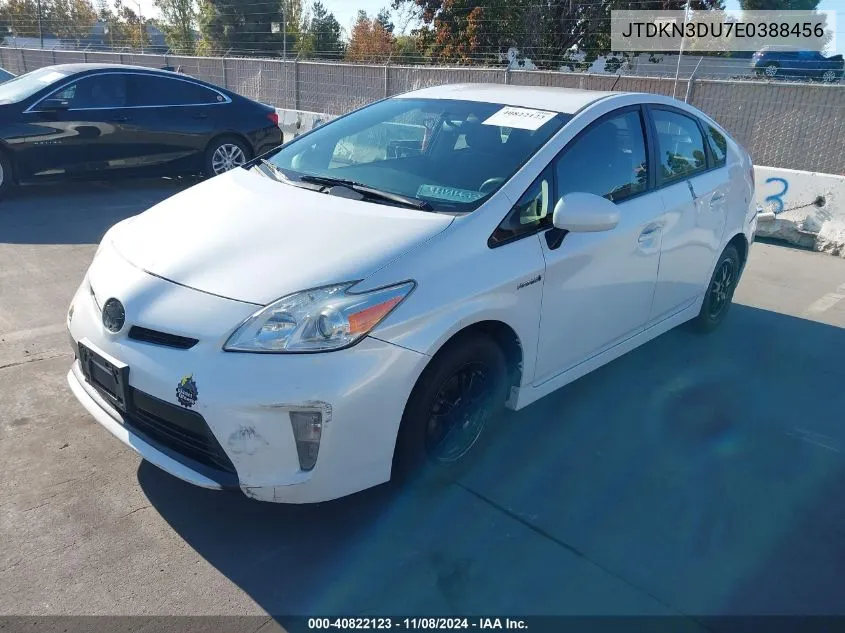 2014 Toyota Prius Two VIN: JTDKN3DU7E0388456 Lot: 40822123