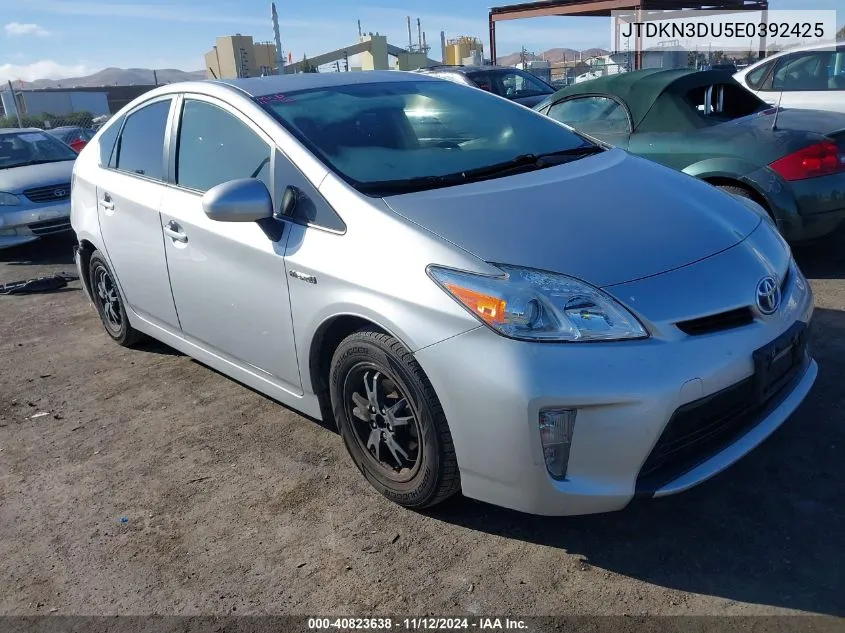 2014 Toyota Prius Two VIN: JTDKN3DU5E0392425 Lot: 40823638