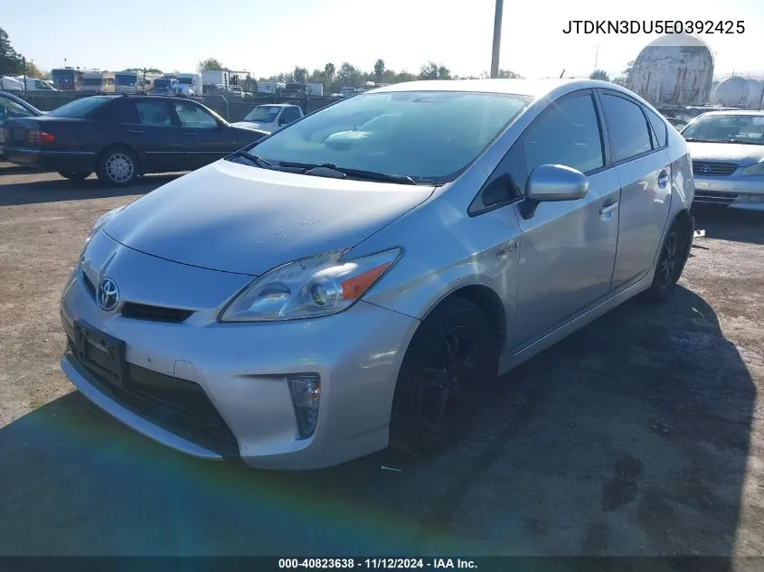 2014 Toyota Prius Two VIN: JTDKN3DU5E0392425 Lot: 40823638