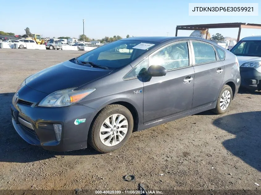 2014 Toyota Prius Plug-In VIN: JTDKN3DP6E3059921 Lot: 40825399