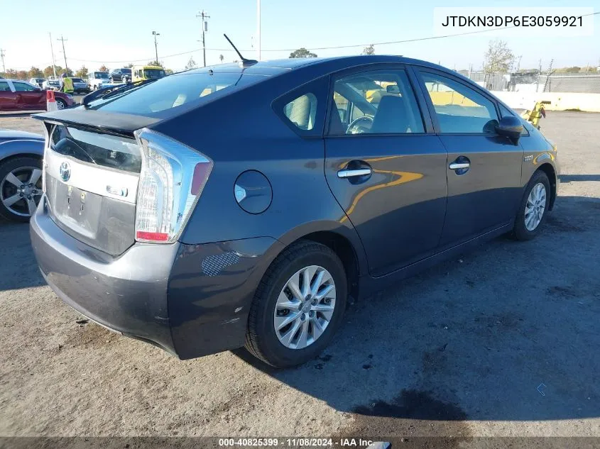 2014 Toyota Prius Plug-In VIN: JTDKN3DP6E3059921 Lot: 40825399