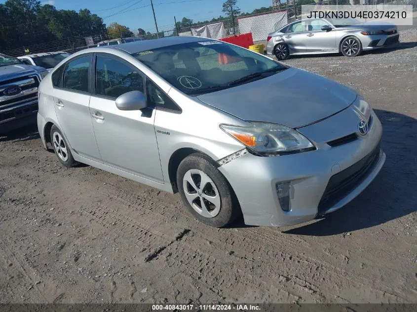 2014 Toyota Prius Two VIN: JTDKN3DU4E0374210 Lot: 40843017